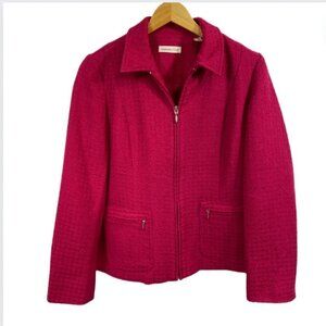 Coldwater Creek Fuchsia Pink Textured Boucle Jacket, 10